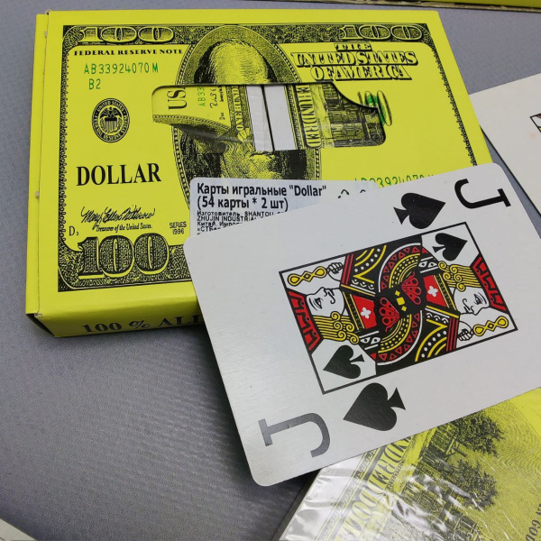 Карты игральные "Dollar" / 2 колоды по 54 шт. / пластиковое покрытие